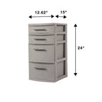 Torretta a 4 cassetti Weave Grigio Scuro - Brightroom™: organizer portaoggetti in plastica, cassetti multiuso portatili, portaoggetti universale