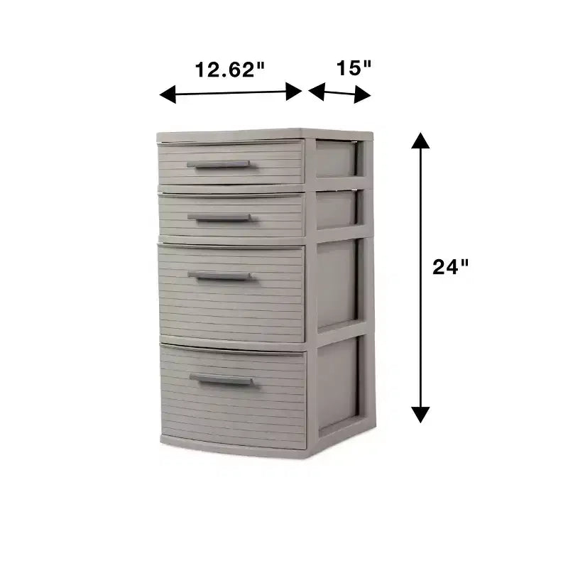 Torretta a 4 cassetti Weave Grigio Scuro - Brightroom™: organizer portaoggetti in plastica, cassetti multiuso portatili, portaoggetti universale