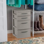Torretta a 4 cassetti Weave Grigio Scuro - Brightroom™: organizer portaoggetti in plastica, cassetti multiuso portatili, portaoggetti universale