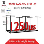 Shuntong 4'x8' Il portapacchi da garage a soffitto Atlas Pro Capacità di carico 1100 libbre Finitura martellata nera