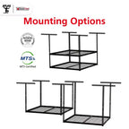 Shuntong 4'x8' Il portapacchi da garage a soffitto Atlas Pro Capacità di carico 1100 libbre Finitura martellata nera