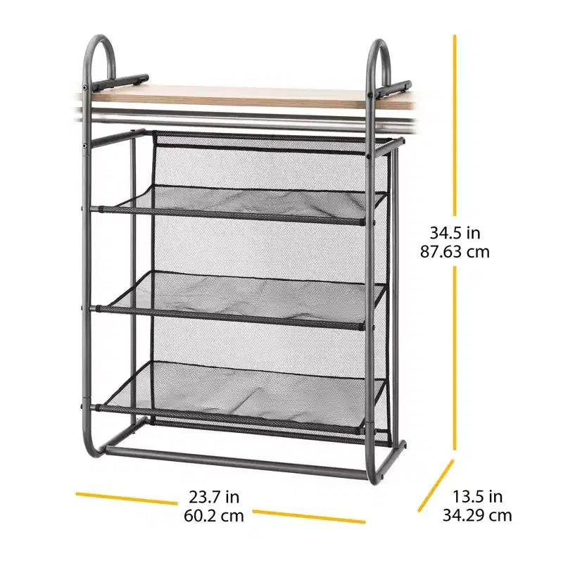 Whitmor Organizer Armadio a 3 Ripiani Sospeso Grigio