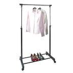 J&V TEXTILES Stainless Steel Double Rod Clothes Rack Black