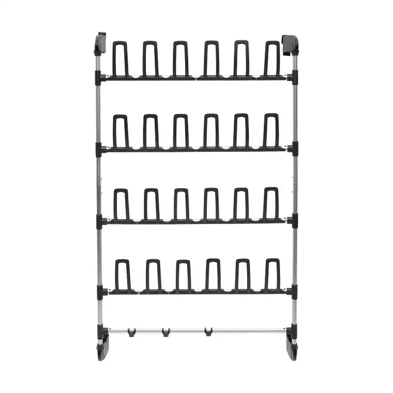 Organize It All Scarpiera da 12 paia da appendere alla porta con 4 ganci per accessori: Scarpiera e cappelliera con struttura in metallo, Soluzione salvaspazio da porta