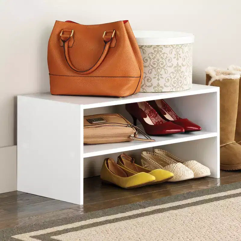 Whitmor Organizer Contenitore Impilabile con 2 Ripiani Largo 61 cm Marrone