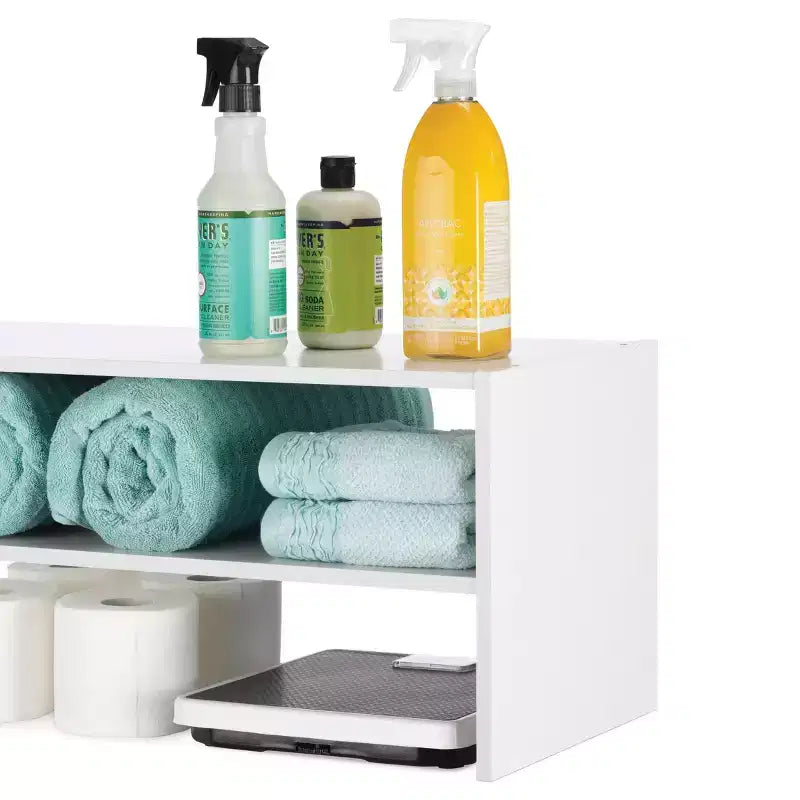 Whitmor Organizer Contenitore Impilabile con 2 Ripiani Largo 61 cm Marrone