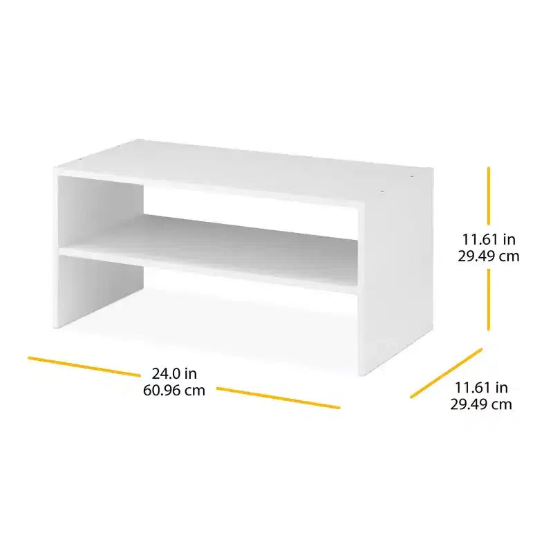 Whitmor Organizer Contenitore Impilabile con 2 Ripiani Largo 61 cm Marrone