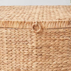 SOL HOME Baule Rettangolare in Giunco di Giacinto d'Acqua Ludmilla 26"x19"x14" Marrone Naturale: Contenitore, Telaio in Ferro