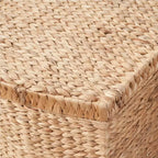 SOL HOME Baule Rettangolare in Giunco di Giacinto d'Acqua Ludmilla 26"x19"x14" Marrone Naturale: Contenitore, Telaio in Ferro