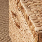 SOL HOME Baule Rettangolare in Giunco di Giacinto d'Acqua Ludmilla 26"x19"x14" Marrone Naturale: Contenitore, Telaio in Ferro