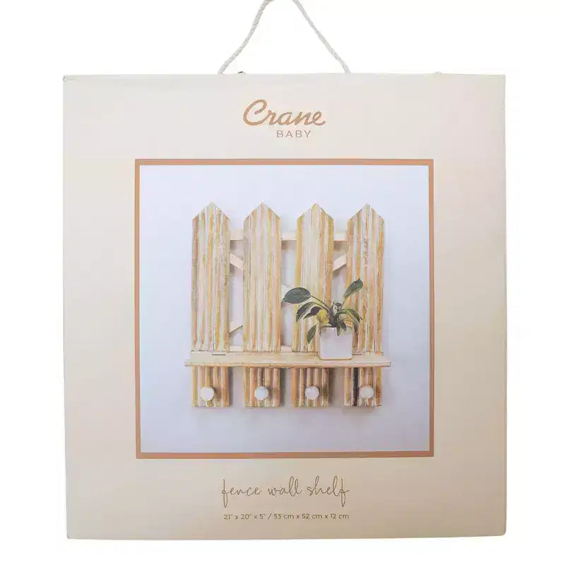 Crane Baby 5,5"x20" Charlie Mensola a muro con organizer recinzione Farmhouse beige