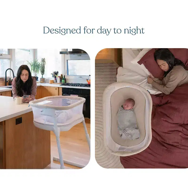 HALO Bassinet Lite - Bianco: Telaio in metallo, Culla da affiancare al letto, Materasso/Cuscino inclusi, Portata massima 9 kg