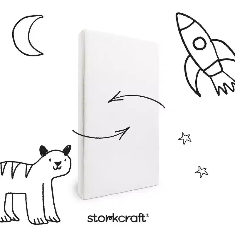 Materasso per culla e lettino Storkcraft 6" Grow-with Me Premium impermeabile a doppia faccia: Rigido, Imbottito in fibra, 6,35 kg
