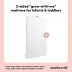 Materasso per culla e lettino Storkcraft 6" Grow-with Me Premium impermeabile a doppia faccia: Rigido, Imbottito in fibra, 6,35 kg