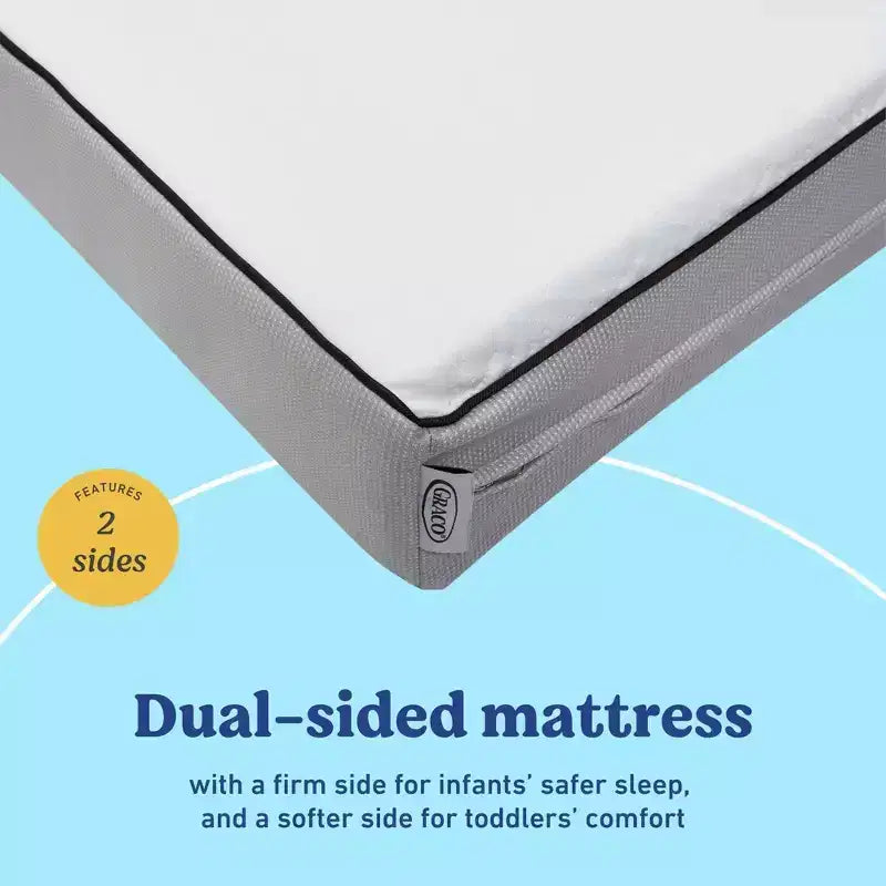 Graco Essentials Materasso per culla e lettino reversibile, resistente all'acqua, 15 cm