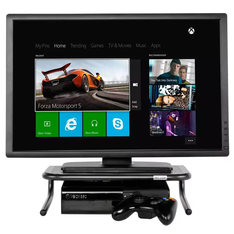 Supporto monitor con piattaforma larga Allsop Metal Art Jr. 14" - Nero perla