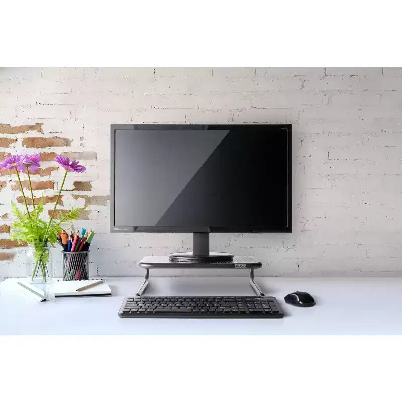 Supporto monitor con piattaforma larga Allsop Metal Art Jr. 14" - Nero perla