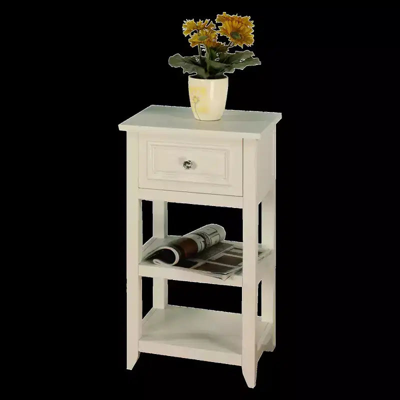 Mobile Basso Dawson con 1 Cassetto Bianco - Elegant Home Fashions