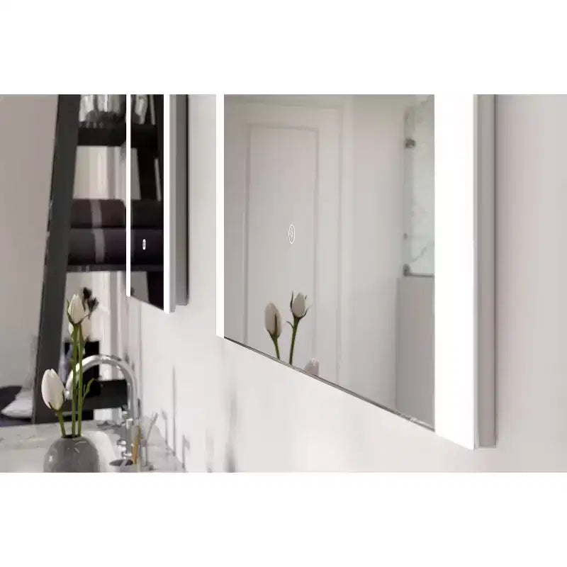 Specchio da parete a LED senza cornice, 24"x30" Premium Lumen, a temperatura colore fissa, con vetro antiappannamento - Tosca: controllo touch, specchio da parete per bagno