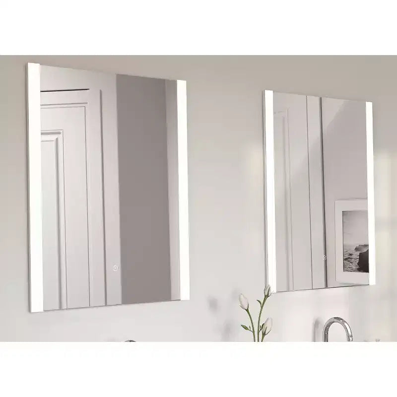 Specchio da parete a LED senza cornice, 24"x30" Premium Lumen, a temperatura colore fissa, con vetro antiappannamento - Tosca: controllo touch, specchio da parete per bagno