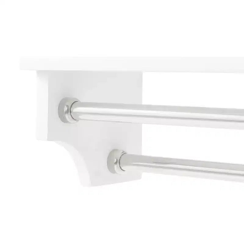 Dover Organizer per Bagno Sopra il WC con Ripiani Aperti e Due Aste Portasciugamani Bianco - Alaterre Furniture
