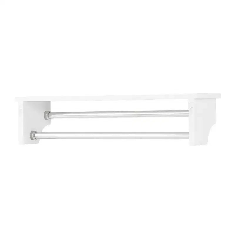 Dover Organizer per Bagno Sopra il WC con Ripiani Aperti e Due Aste Portasciugamani Bianco - Alaterre Furniture