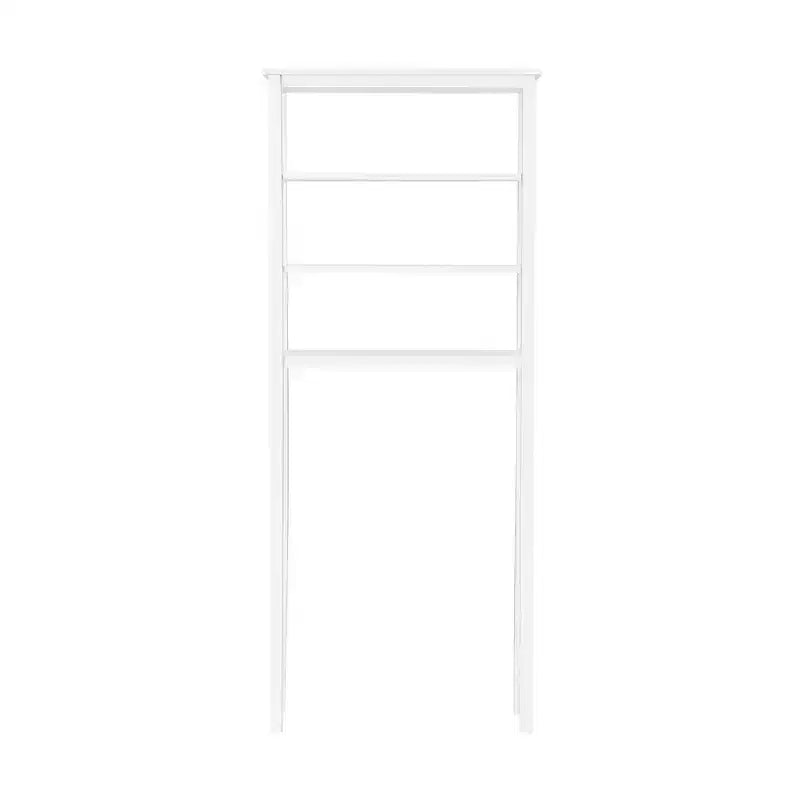 Dover Organizer per Bagno Sopra il WC con Ripiani Aperti e Due Aste Portasciugamani Bianco - Alaterre Furniture