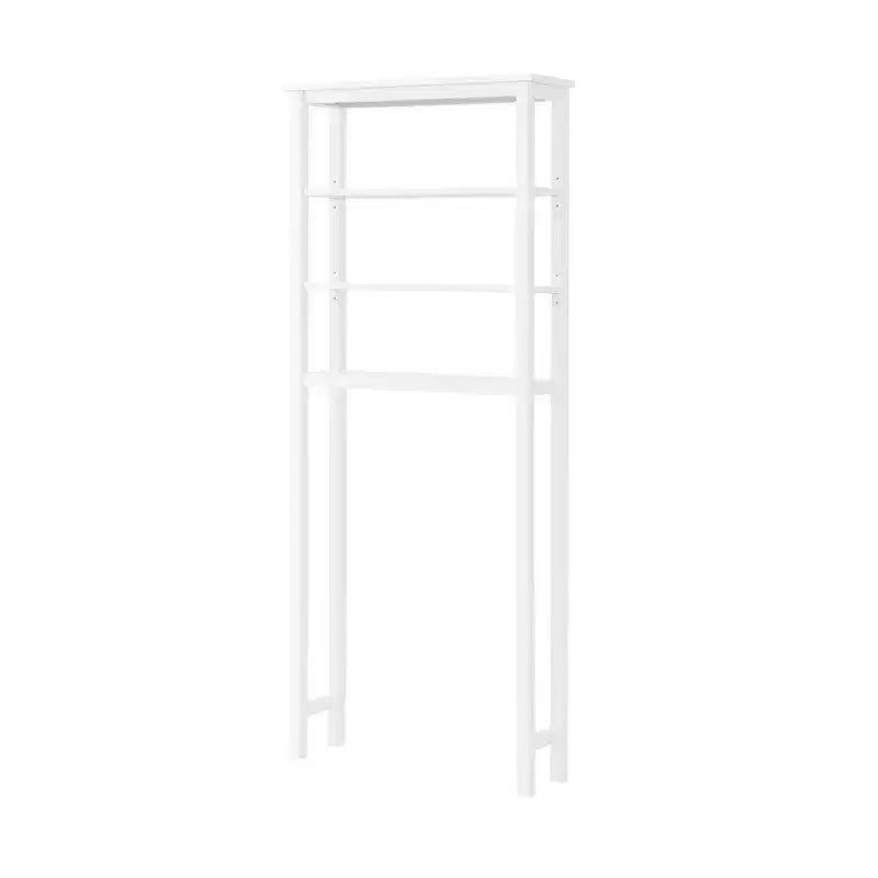 Dover Organizer per Bagno Sopra il WC con Ripiani Aperti e Due Aste Portasciugamani Bianco - Alaterre Furniture