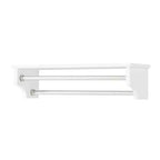 Dover Organizer per Bagno Sopra il WC con Ripiani Aperti e Due Aste Portasciugamani Bianco - Alaterre Furniture