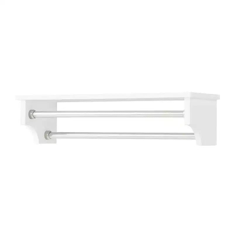 Dover Organizer per Bagno Sopra il WC con Ripiani Aperti e Due Aste Portasciugamani Bianco - Alaterre Furniture