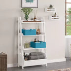 RiverRidge Amery, mensole a scaletta ed espositive a 4 livelli da 61 cm con contenitore organizer, bianche