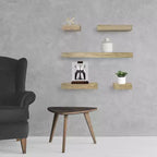 Set di 5 mensole a muro naturali - Threshold™: mensole galleggianti moderne in MDF, include l'hardware di montaggio