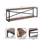 Kate & Laurel All Things Decor Scaffale da Parete Ascott a 2 Livelli, 91 cm, Marrone/Nero