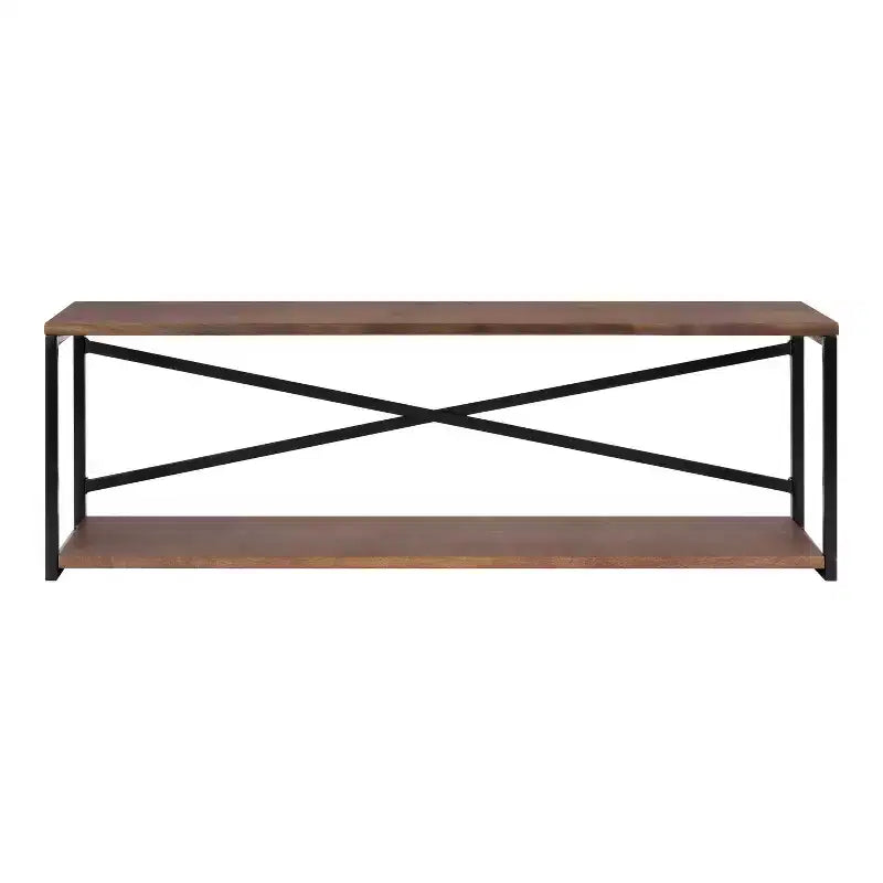 Kate & Laurel All Things Decor Scaffale da Parete Ascott a 2 Livelli, 91 cm, Marrone/Nero