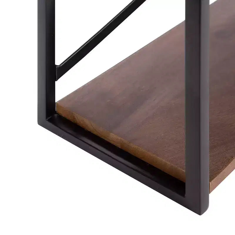 Kate & Laurel All Things Decor Scaffale da Parete Ascott a 2 Livelli, 91 cm, Marrone/Nero