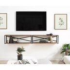 Kate & Laurel All Things Decor Scaffale da Parete Ascott a 2 Livelli, 91 cm, Marrone/Nero
