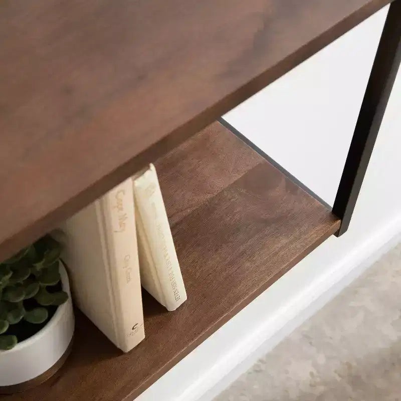 Kate & Laurel All Things Decor Scaffale da Parete Ascott a 2 Livelli, 91 cm, Marrone/Nero
