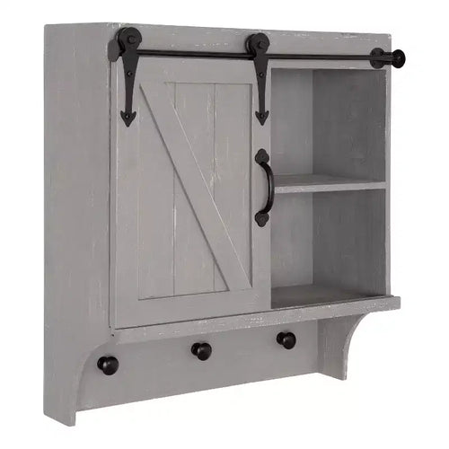 Organizzatore da parete in stile rustico con scomparti e ganci, 18" x 8" x 20" – Kate & Laurel All Things Decor