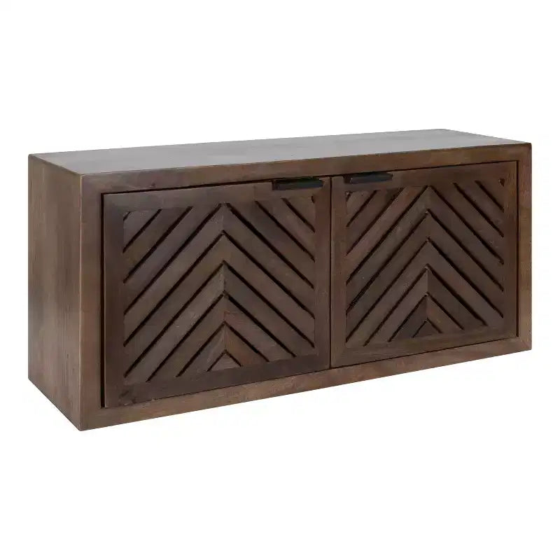 Kate & Laurel All Things Decor 30" x 10" x 14" Armadietto da Parete a 2 Ante Mezzeta, Legno Naturale - Nessun Assemblaggio, Superficie in MDF