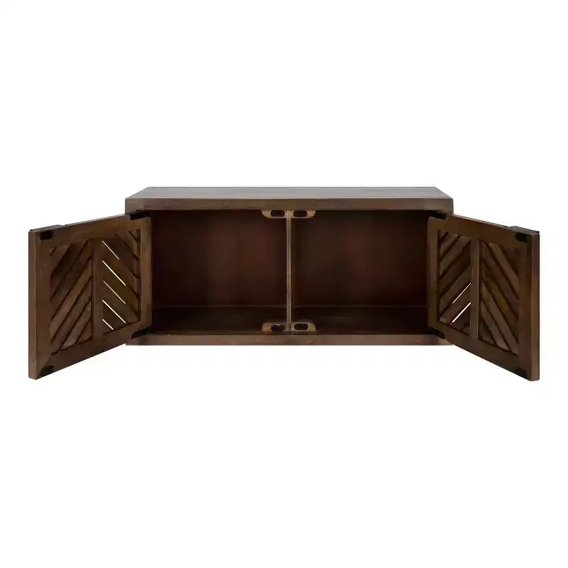 Kate & Laurel All Things Decor 30" x 10" x 14" Armadietto da Parete a 2 Ante Mezzeta, Legno Naturale - Nessun Assemblaggio, Superficie in MDF