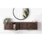 Kate & Laurel All Things Decor 30" x 10" x 14" Armadietto da Parete a 2 Ante Mezzeta, Legno Naturale - Nessun Assemblaggio, Superficie in MDF