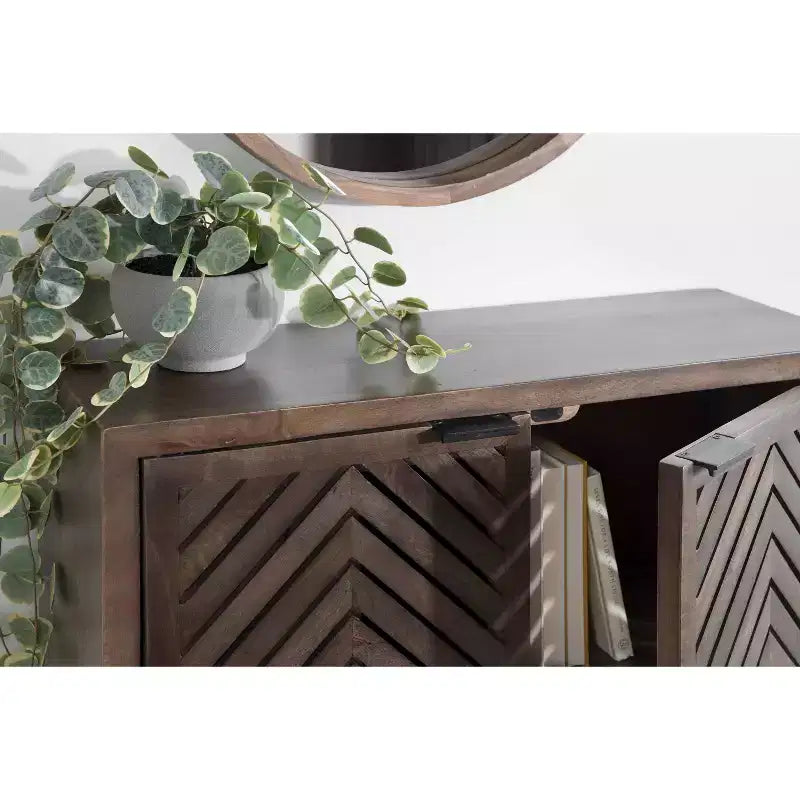 Kate & Laurel All Things Decor 30" x 10" x 14" Armadietto da Parete a 2 Ante Mezzeta, Legno Naturale - Nessun Assemblaggio, Superficie in MDF