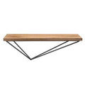 Wall Mount Floating Shelf with Diamond Shaped Iron Bracket Brown - Danya B.: Modern Pine Wood, Metal Frame