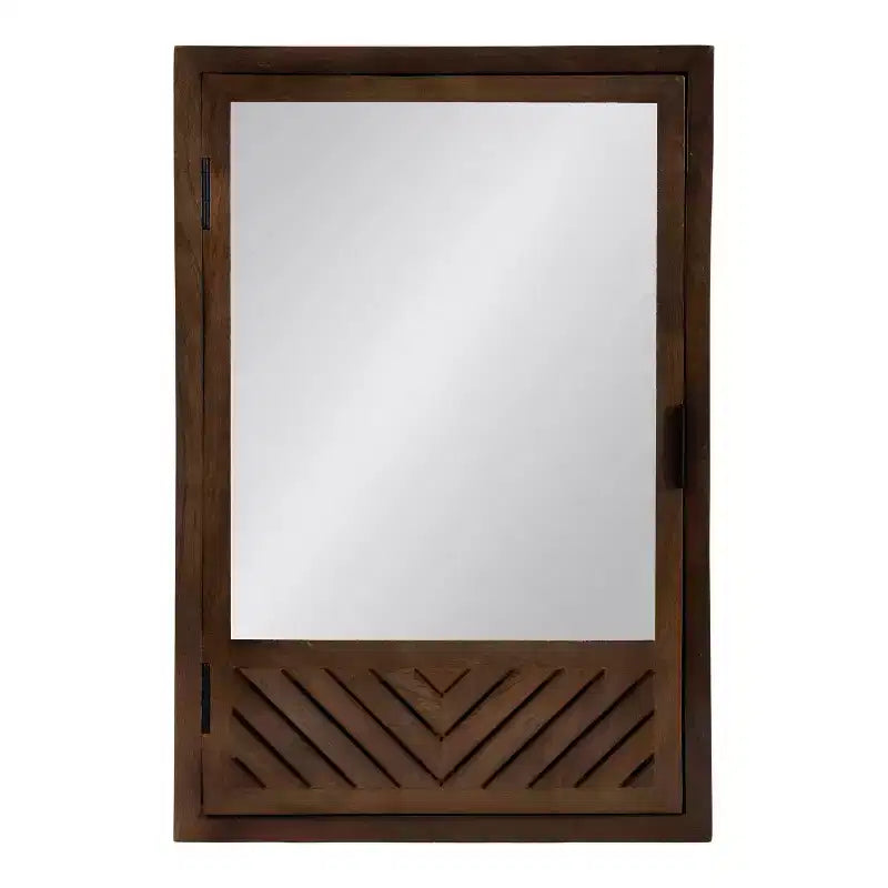 Mobiletto da bagno con specchio Mezzeta 20"x30" Kate & Laurel All Things Decor, marrone
