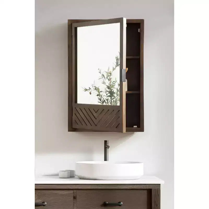 Mobiletto da bagno con specchio Mezzeta 20"x30" Kate & Laurel All Things Decor, marrone