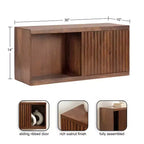 Kate & Laurel All Things Decor Armadietto da parete corto "Furrow" 30"x10"x14", Noce Marrone