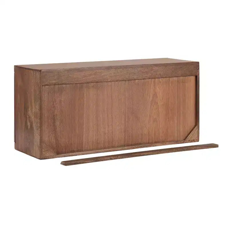 Kate & Laurel All Things Decor Armadietto da parete corto "Furrow" 30"x10"x14", Noce Marrone