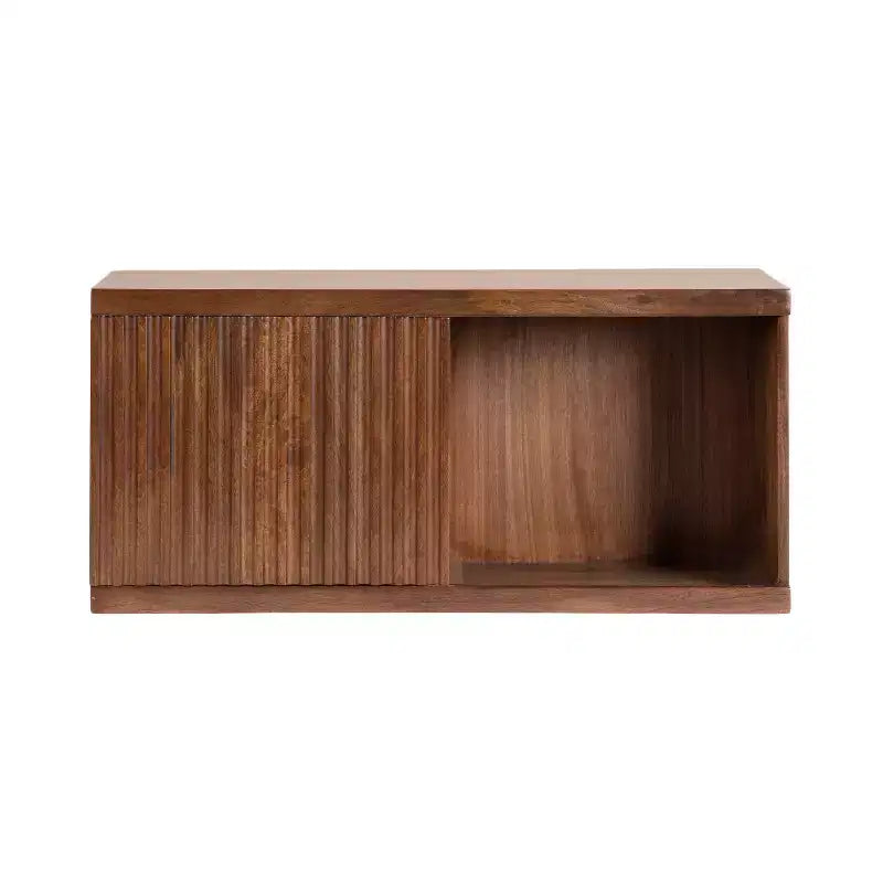 Kate & Laurel All Things Decor Armadietto da parete corto "Furrow" 30"x10"x14", Noce Marrone
