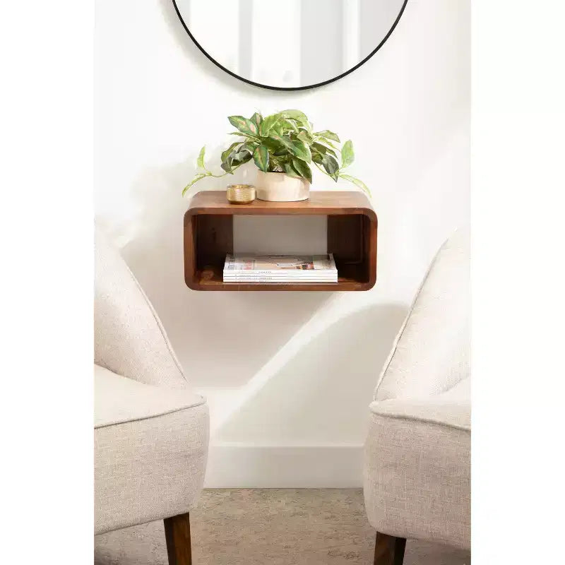 Kate & Laurel All Things Decor 18"x10"x8" Deguara Mensola Fluttuante Marrone Noce