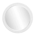 Howard Elliott 36" George Round Matte White Wood Framed Beveled Mirror